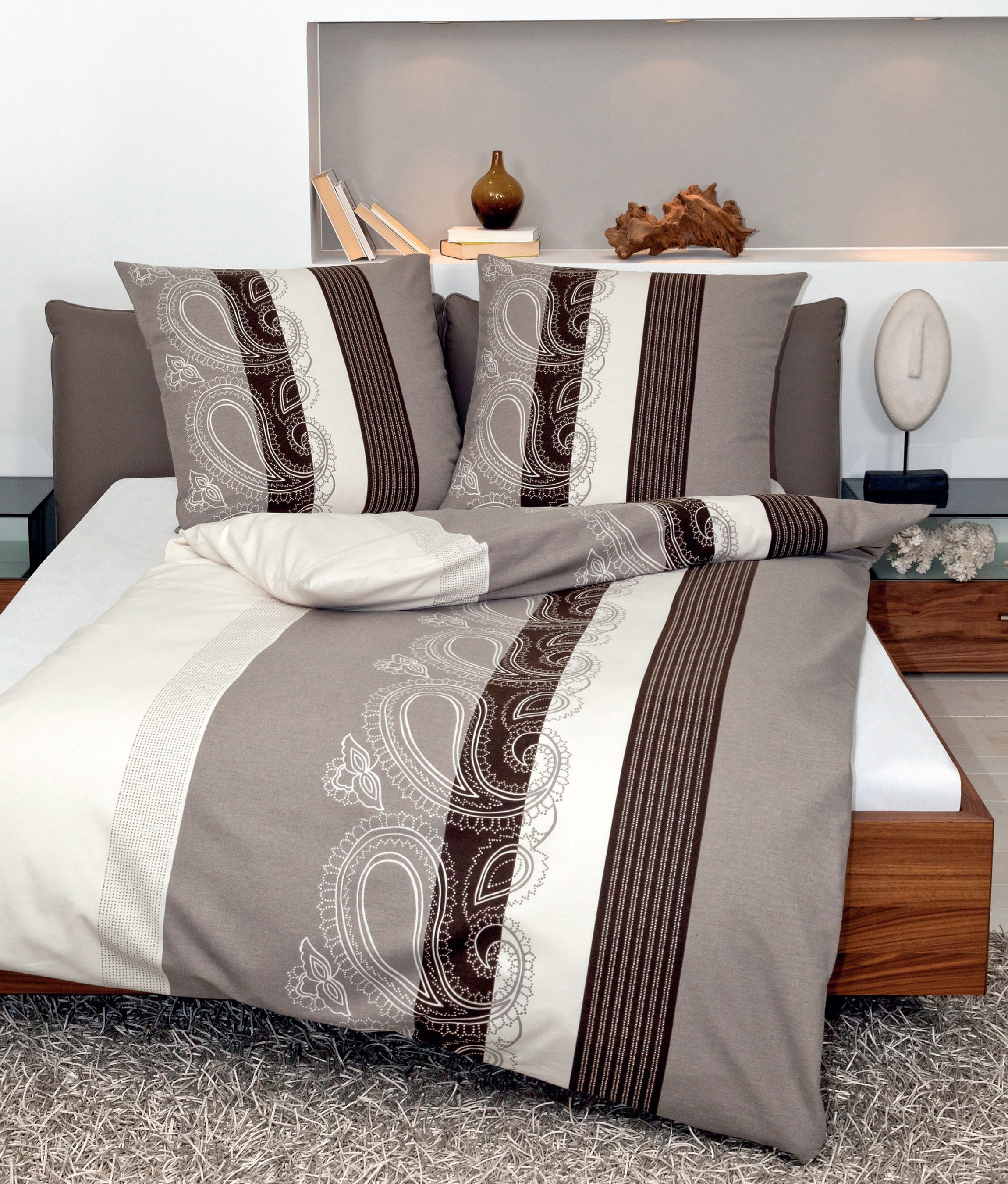 Bettwäsche »Paisley«, Janine, mit Streifen und Paisleys ...
