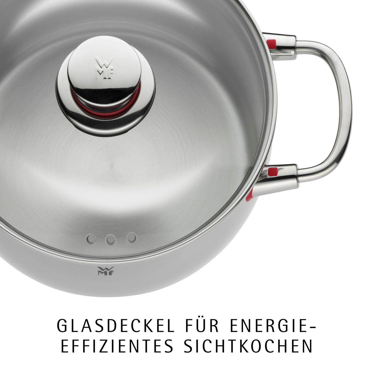 WMF Topf-Set Quality One Induktion 5-teilig, Kochtopf Set mit Glasdeckel, Cromargan® Edelstahl Rostfrei 18/10 (Set, 5-tlg., Bratentopf Ø 20 cm, Fleischtopf Ø 16/20/24 cm, Stielkasserolle Ø 16 cm), Induktions Töpfe Set unbeschichtet, für alle Herdarten geeignet