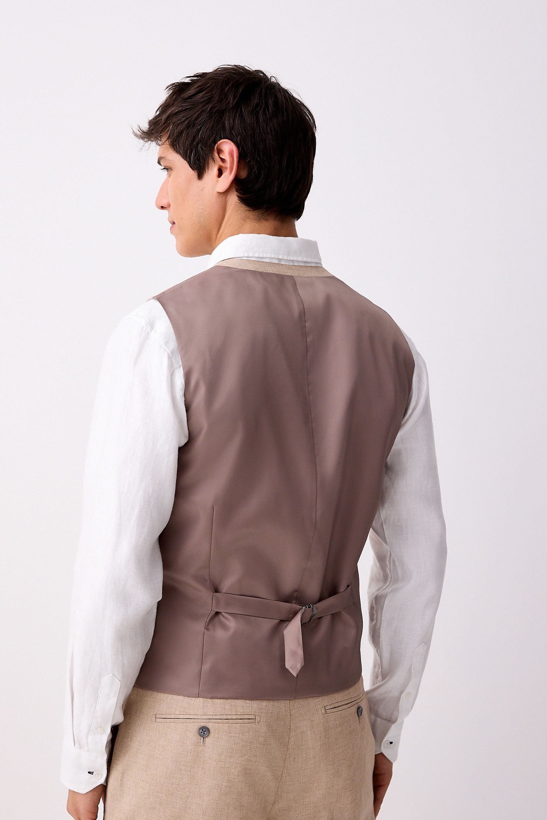 Next Anzugweste Strukturierte Anzugweste aus Leinen (1-tlg) günstig online kaufen