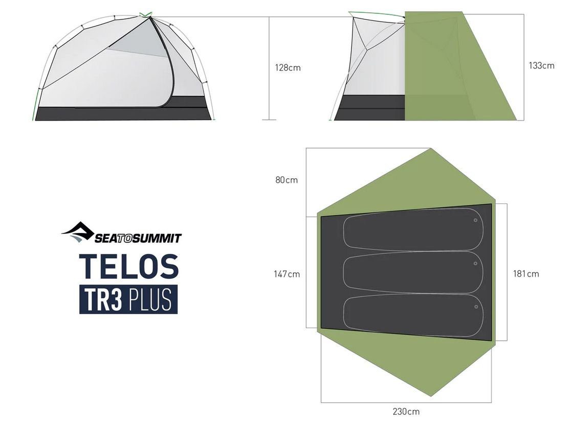 sea to summit Geodätzelt To Sea TR3 Summit Telos PLUS Trekkingzelt