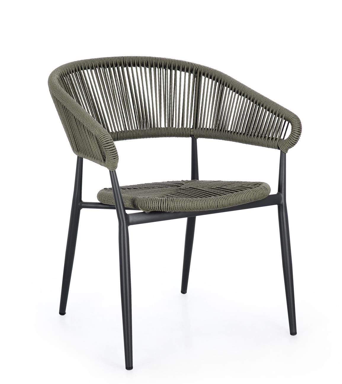 Bizzotto Gartenstuhl Algaida aus Aluminium, Anthrazit / Grün, Stapelbar