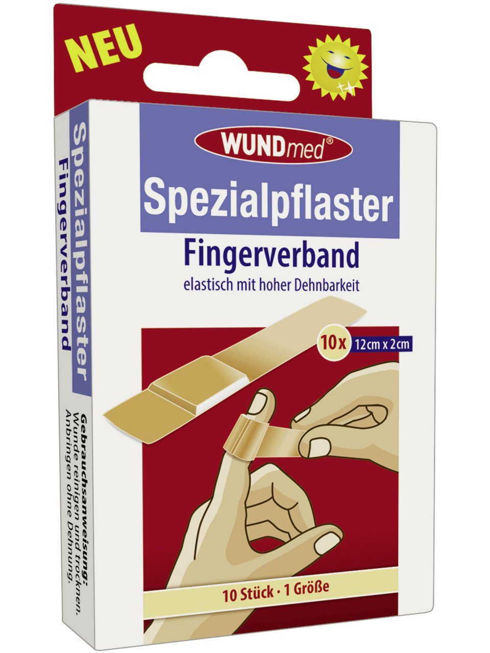 Wundmed Wundpflaster Wundmed Spezialpflaster Fingerverband 12 cm x 2 cm