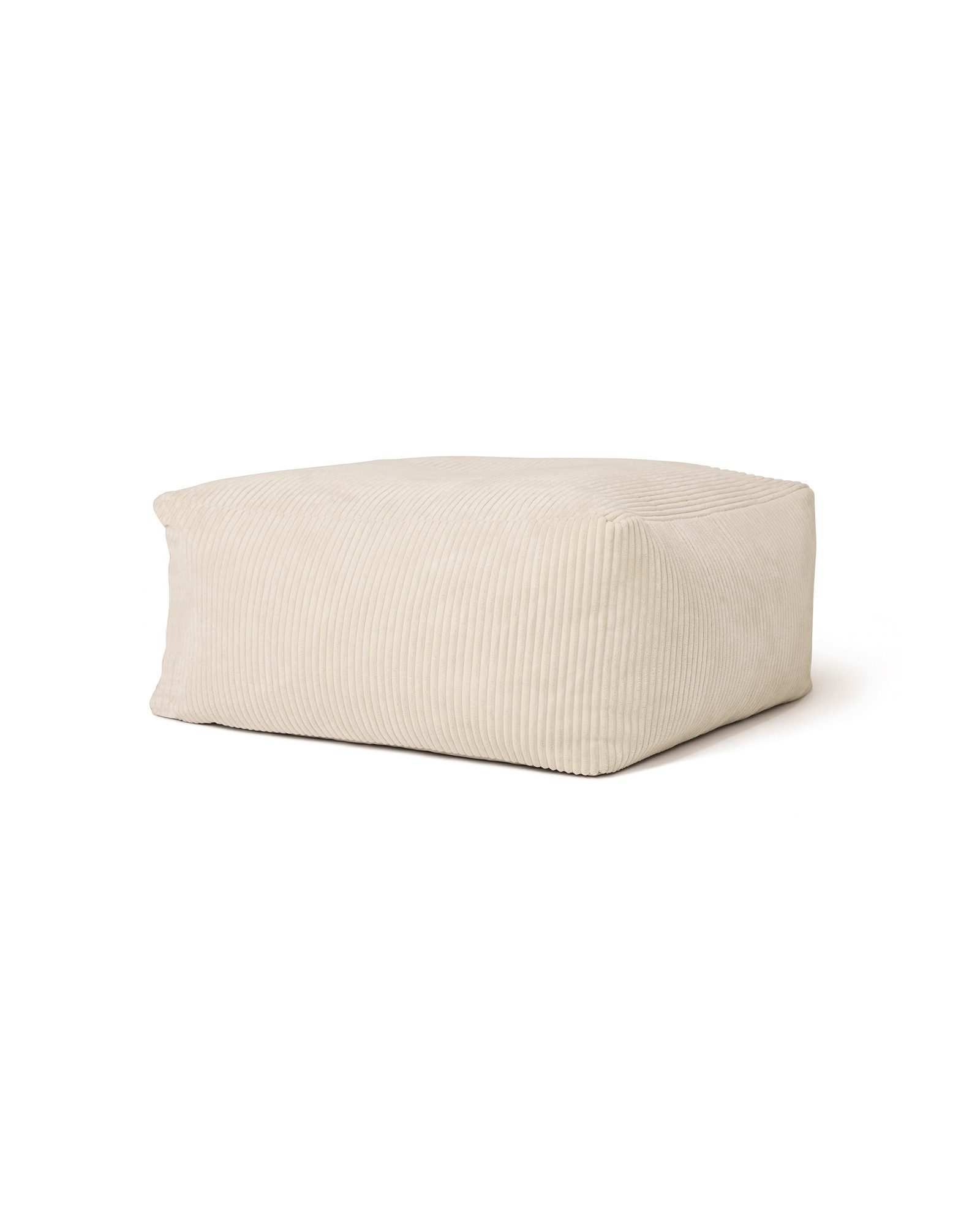 Kids Concept Sitzsack Sitzkissen weiss 85 x 85 x 34cm für Kinderzimmer (Aus robustem Cord-Stoff)