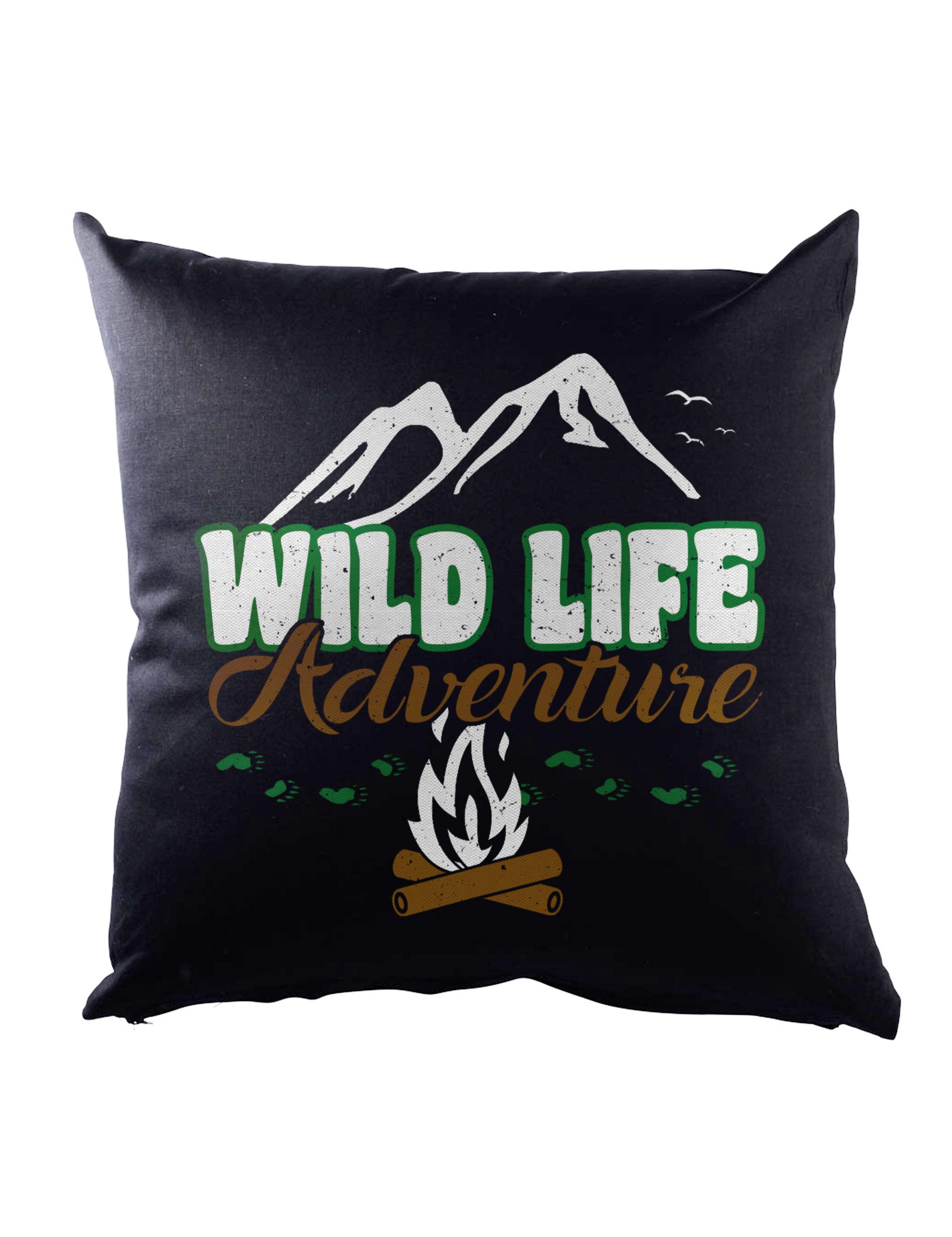 Urban Backwoods Dekokissen Wild Life Adventure Logo Dekokissen Outdoor Trekking Wandern Camping, Zelten Nature Survival