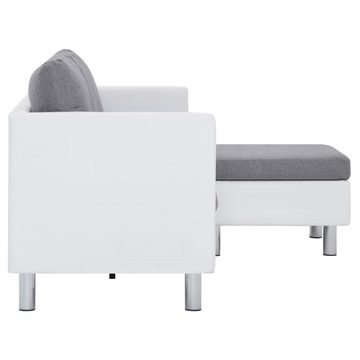 vidaXL Sofa 3-Sitzer-Sofa mit Kissen Weiß Kunstleder Couch