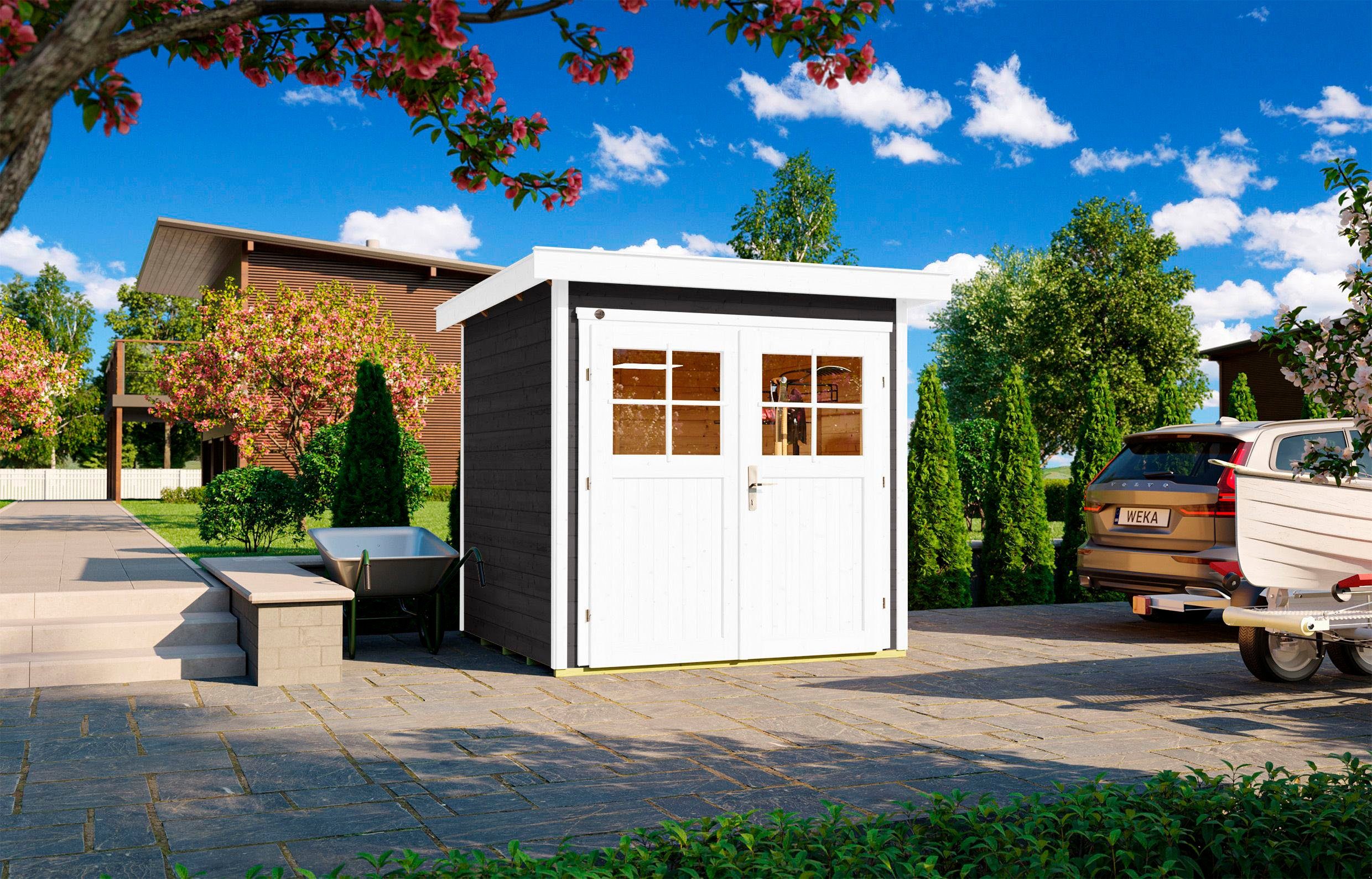 weka Gartenhaus 227 Gr.1, anthrazit, 21 mm, BxT: 229x253 cm