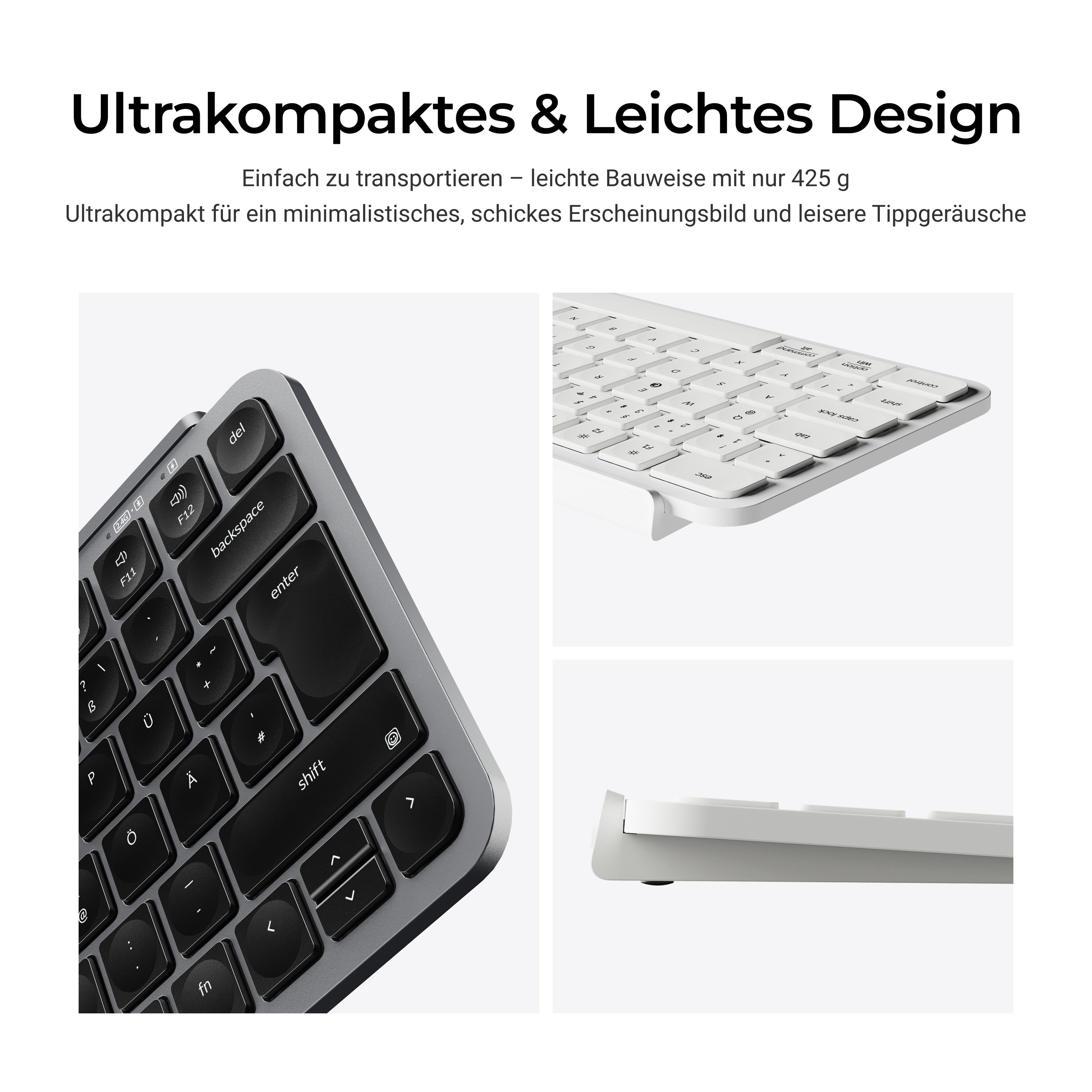 Keychron B1 Pro Ultra-Slim Wireless Keyboard (German Layout) Tastatur