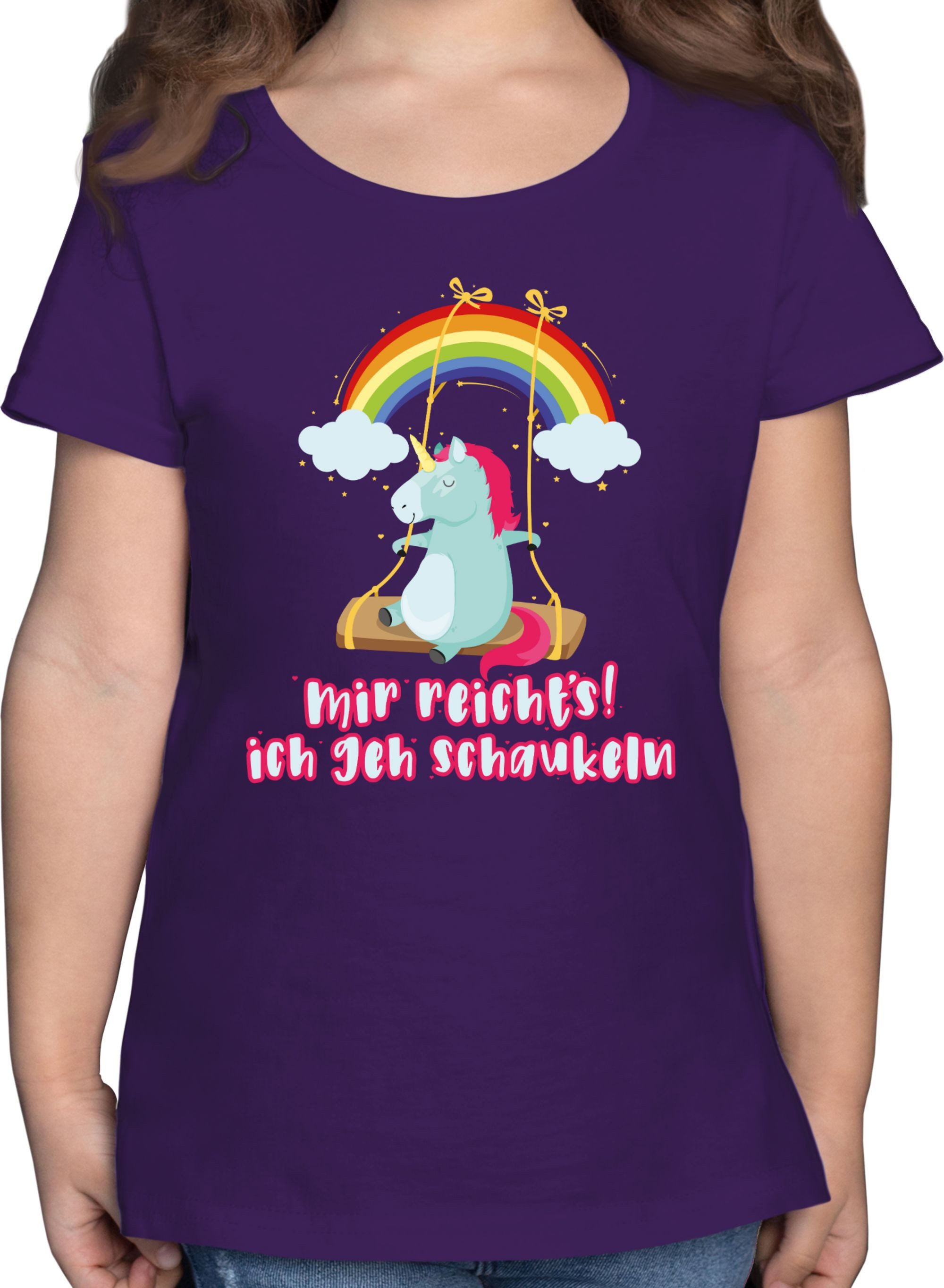 Shirtracer TShirt Mir reichts ich geh schaukeln Einhorn Sprüche