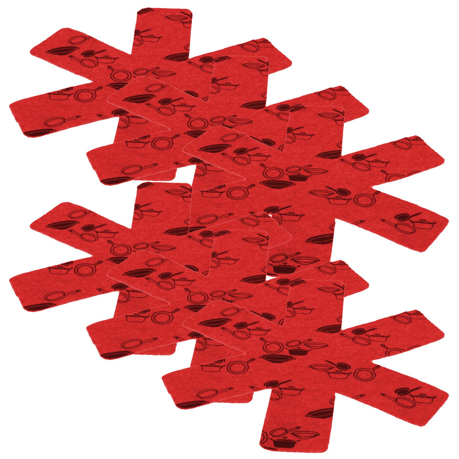 Koopman Pfannenschoner Pfannenschutz Topfschutz Filz 3 Farben Kratzschutz 6 er Set, 6-tlg., Topfschoner, Küchenutensil, 3 mm dick