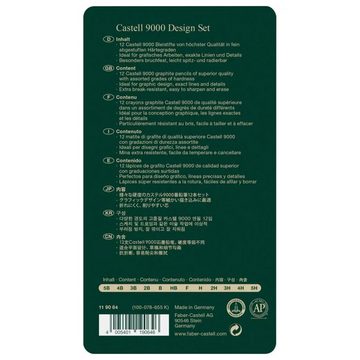 Faber-Castell Zeichenkohle Faber-Castell Castell 9000 Bleistift - 12er Design Set