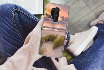 MuchoWow Handyhülle Sonnenuntergang - Düne - Strand - Pflanzen - Meer, Phone Case, Handyhülle OnePlus 8 Pro, Silikon, Schutzhülle