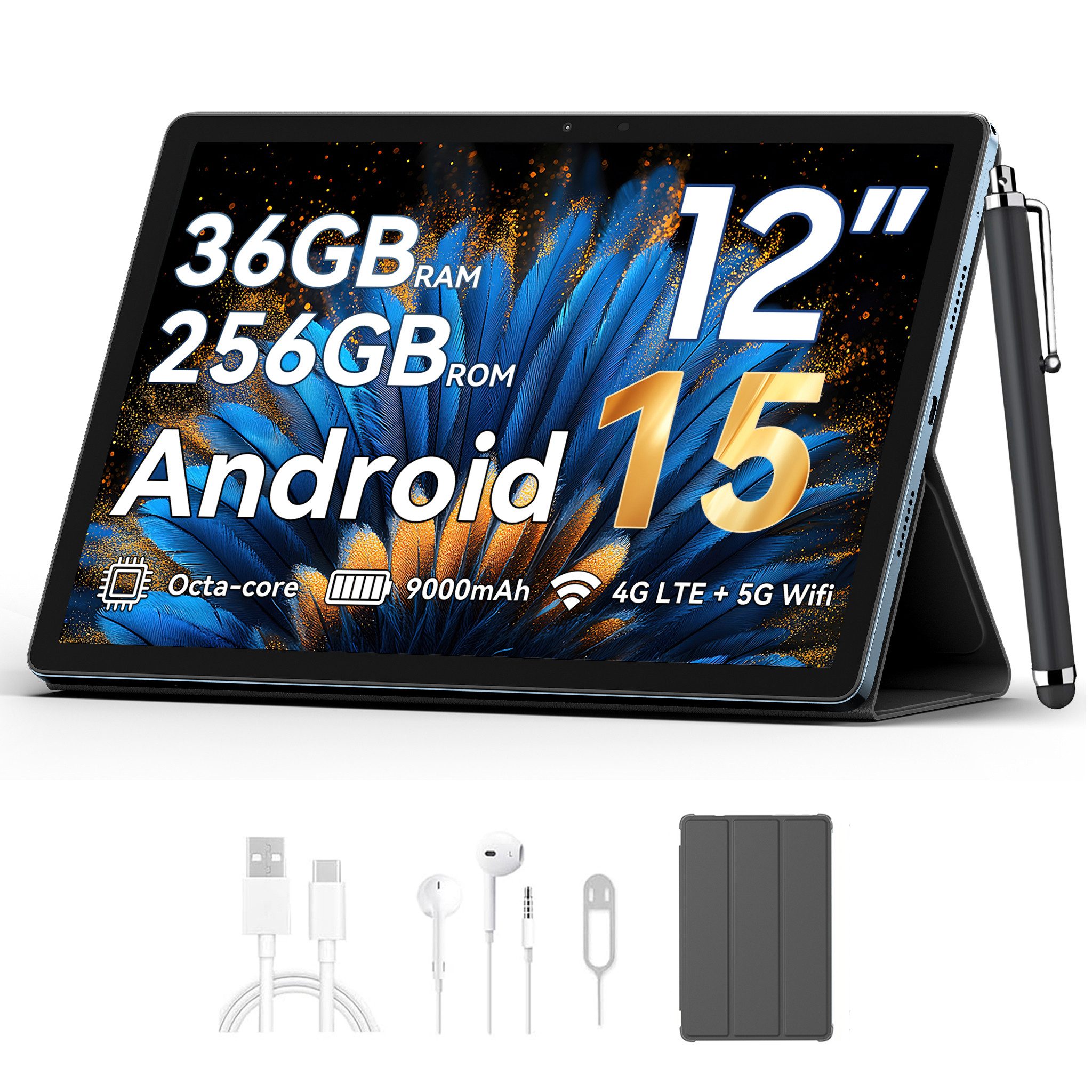 blackview 12,1 " Mega2 Android 15 4G LTE 2,4K 8GB/12GB+256GB Tablet (12", 256 GB, Android 15, 4G (LTE), 2.4K FHD, 9000mAh, PC-Modus 2,0, Octa-Core)