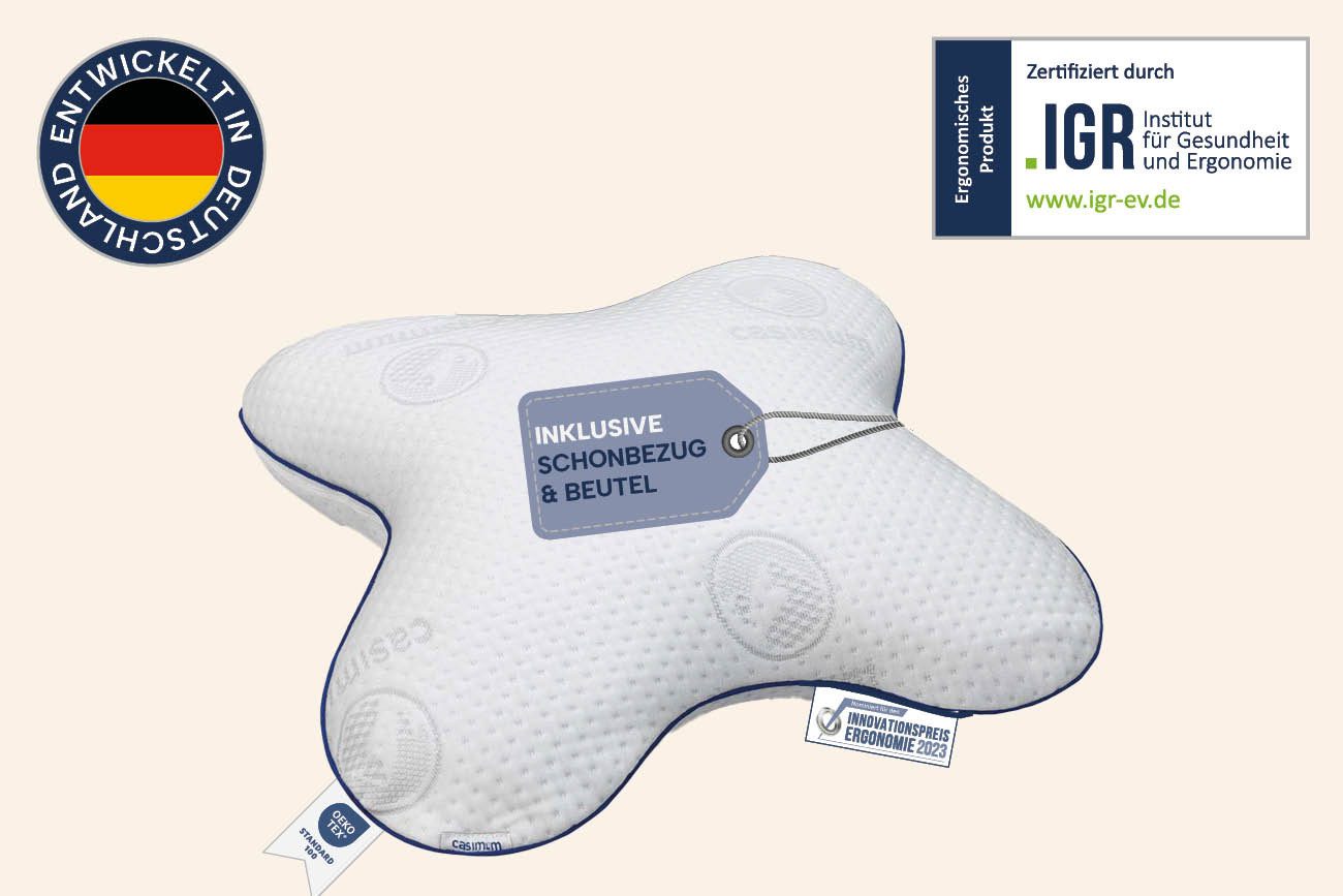 casimum Nackenstützkissen Schmetterling BUTTERFLY, Kissen gegen Nackenschmerzen, Füllung: Memory Foam (Memory Schaum), Bezug: Blau, Seitenschläfer, Seitenkippschläfer, ergonomisches Schmetterlingskissen aus Memory Schaum 56x48x11,5, blau