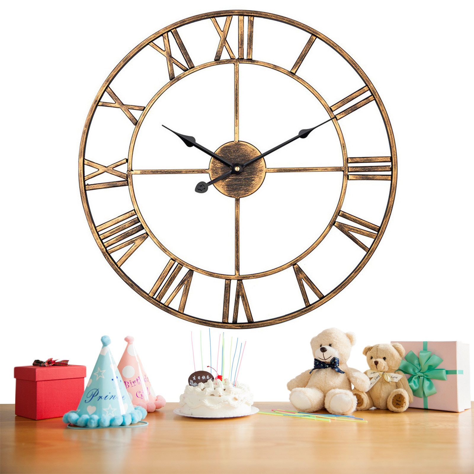 OKWISH Wanduhr 50 cm Große Wanduhr Metall Uhren Lautlos Uhr Küchenuhren (le günstig online kaufen