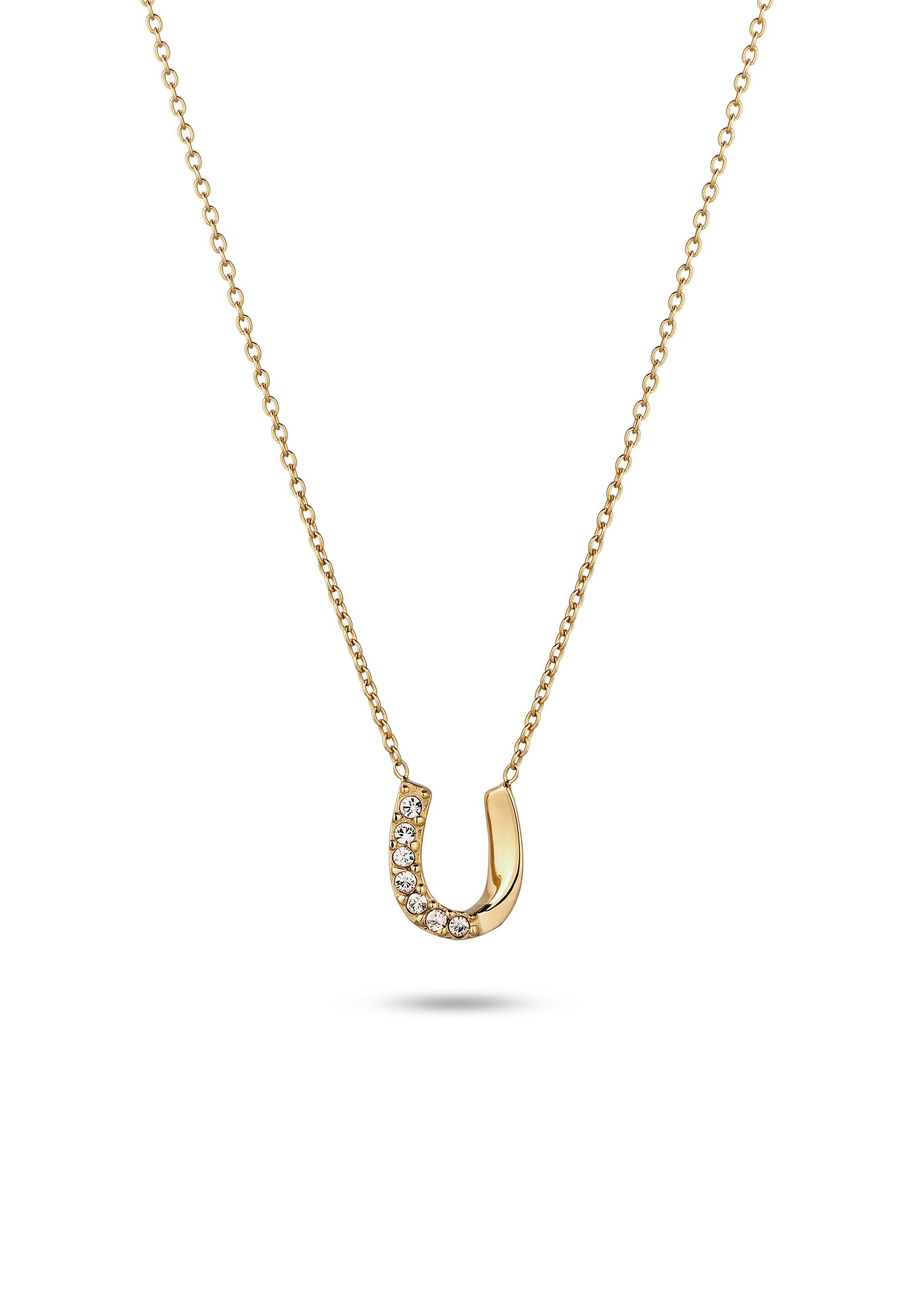 Elli Kette mit Anhänger Hufeisen mit Kristallen von Swarovski® 925 Sterling Silber