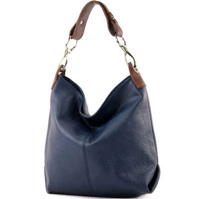 modamoda de Schultertasche T168v8, Echtleder Handmade in Italy