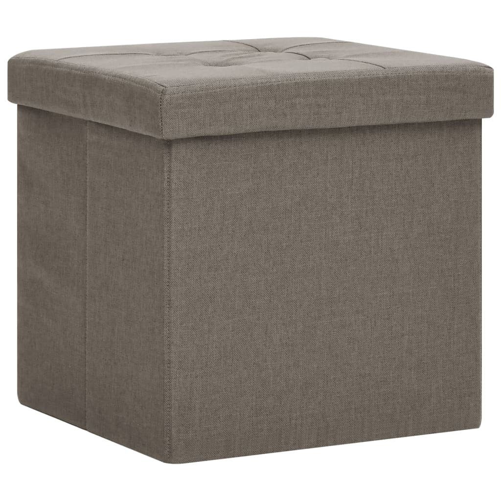 vidaXL Hocker Hocker mit Stauraum Taupe Leinenoptik (1 St)