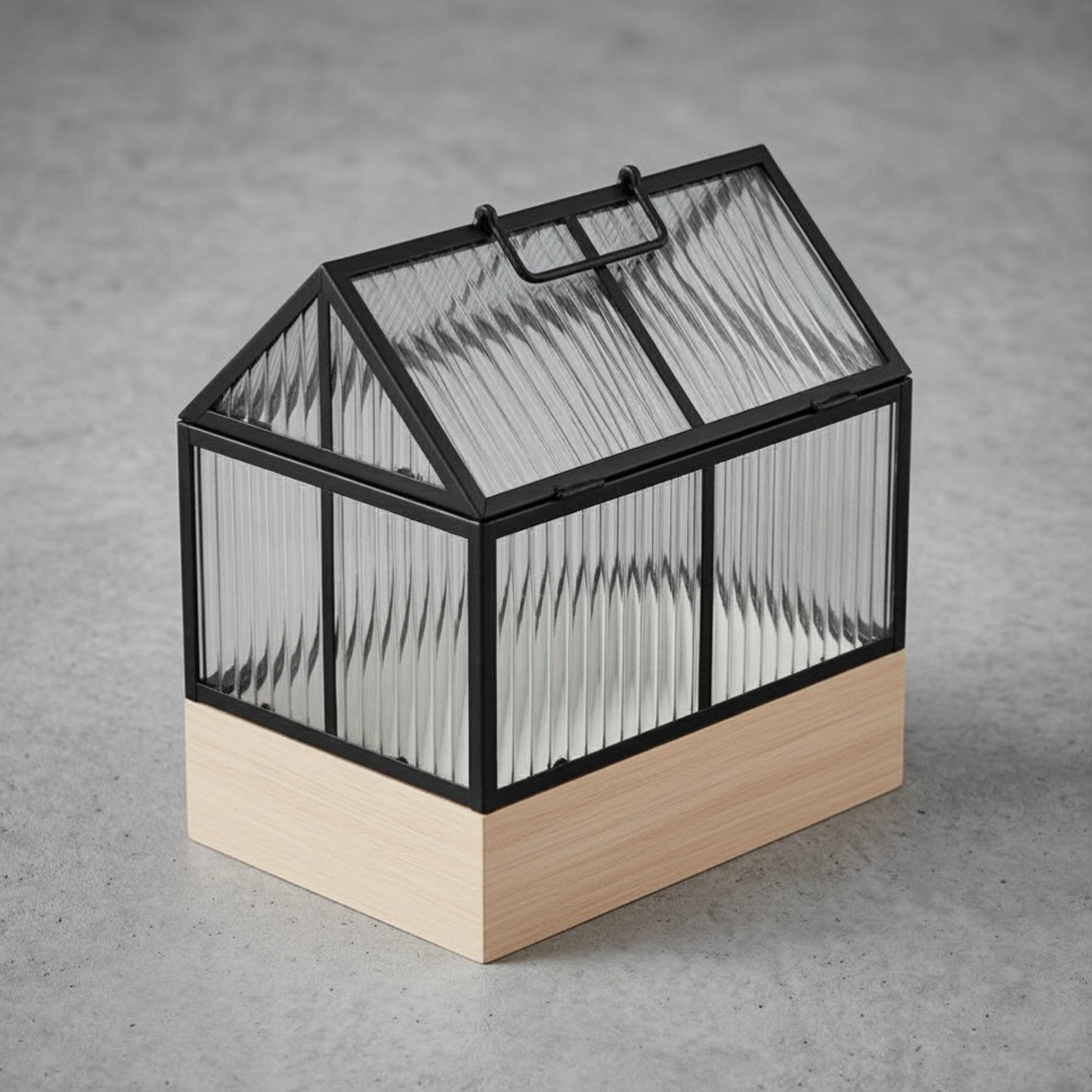 SCENA LIVING Gewächshaus Mini-Gewächshaus mit Metallrahmen KALA, 30 x 26 x 18 cm – Bild 5 von 5