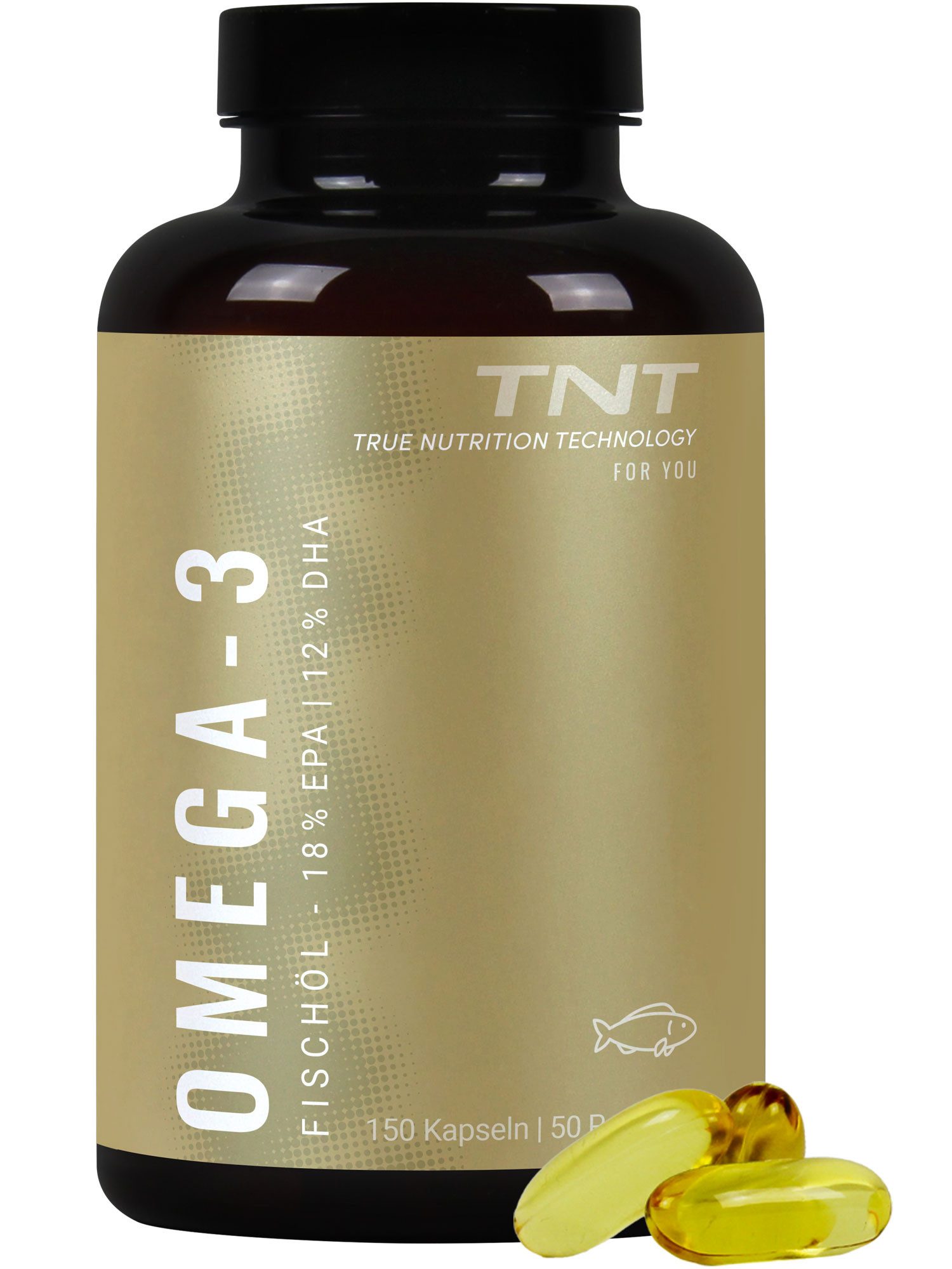 TNT (True Nutrition Technology) Omega-3 Fischöl Kapseln (18% EPA/ 12% DHA) Kapseln, 150 St., 201 g