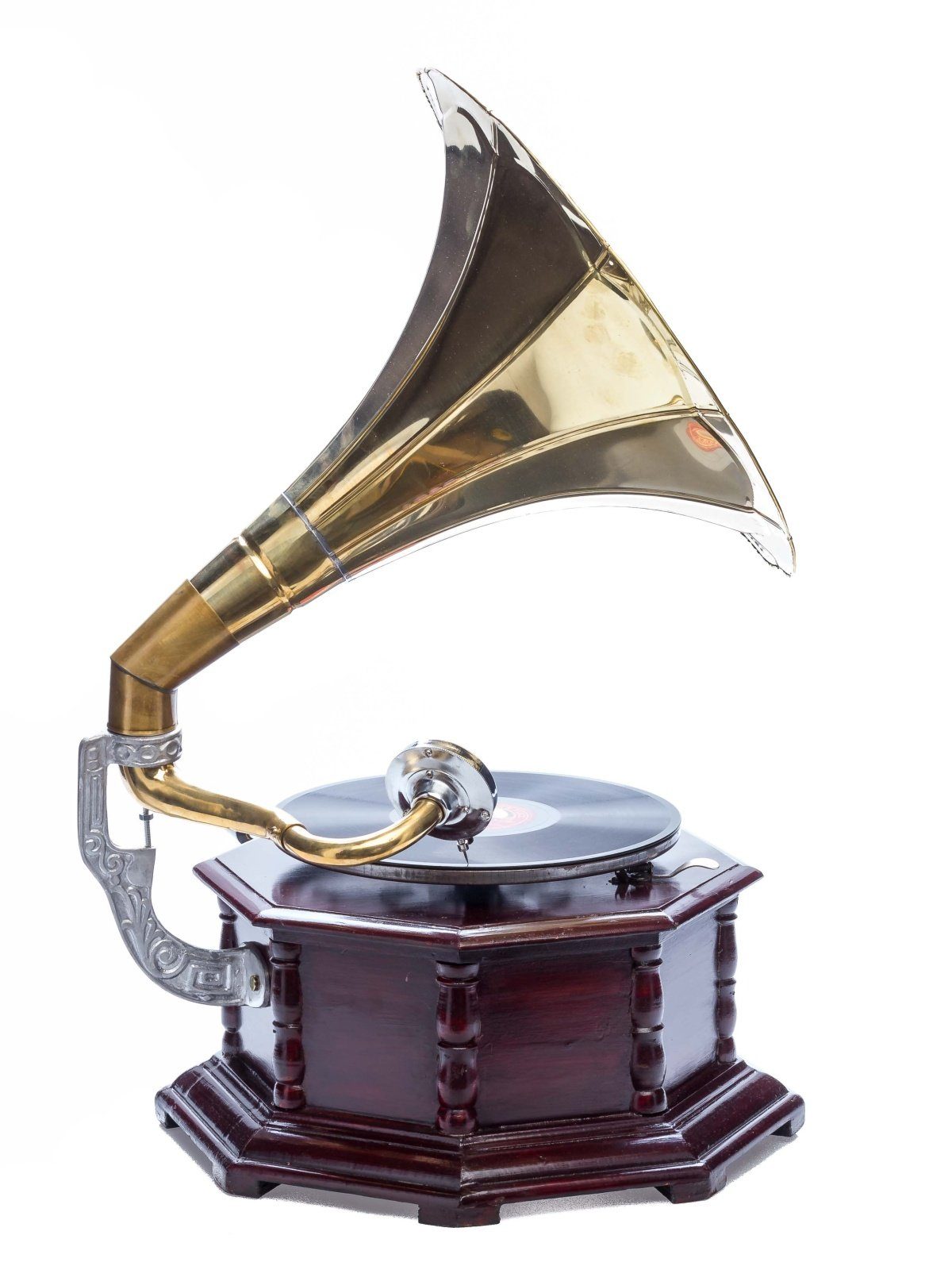 Gramophone Trichter Aubaho Dekoobjekt Platten Grammophon im Grammofon Schellack für