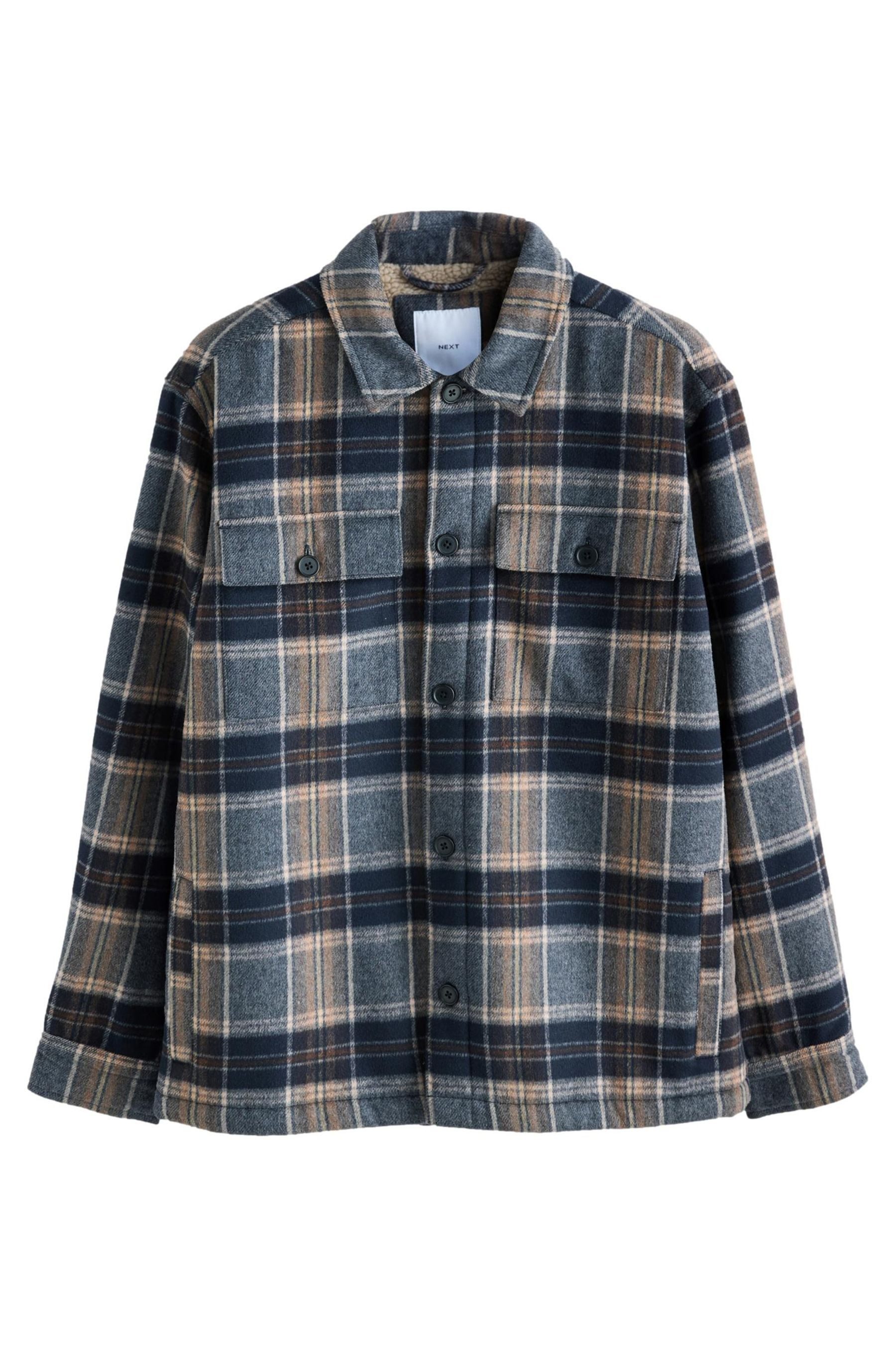 Next Hemdjacke Karierte Hemdjacke mit Teddyfellfutter (1-St)