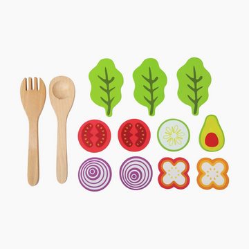 Small Foot Kinder-Küchenset Spiel-Set Salat, (15-tlg), Spiellebensmittelset aus robustem Holz
