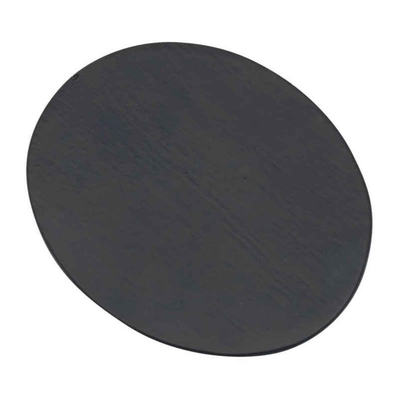 NKlaus Kerzentablett 10x8cm Kerzenteller Oval Aluminium Schwarz Kerzenh