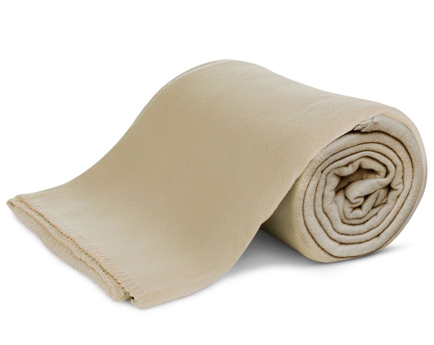 Wohndecke Polar-Fleece mit Antipilling, ca. 420g, 130x160 cm, KiGATEX, Ziersticheinfassung