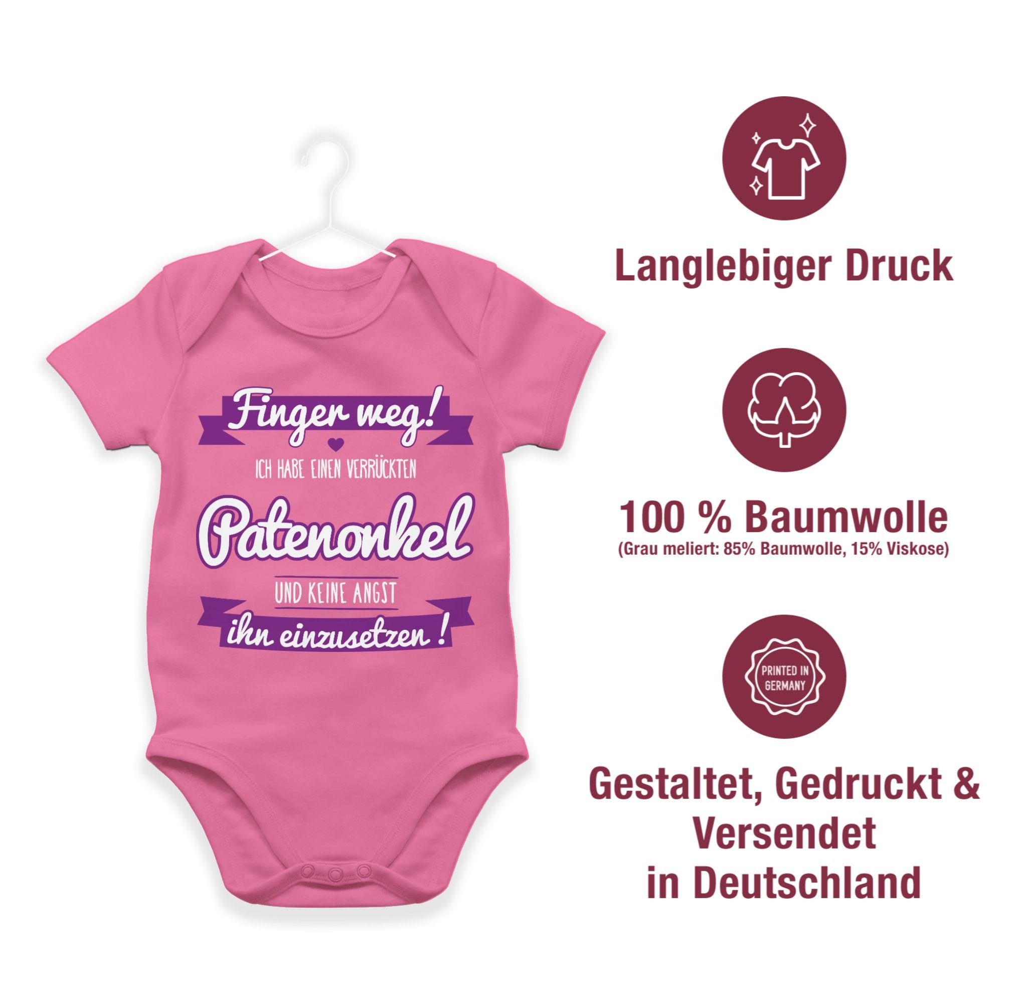 Ich habe 1 Baby Patenonkel lila Patenonkel einen verrückten Shirtbody Shirtracer Pink