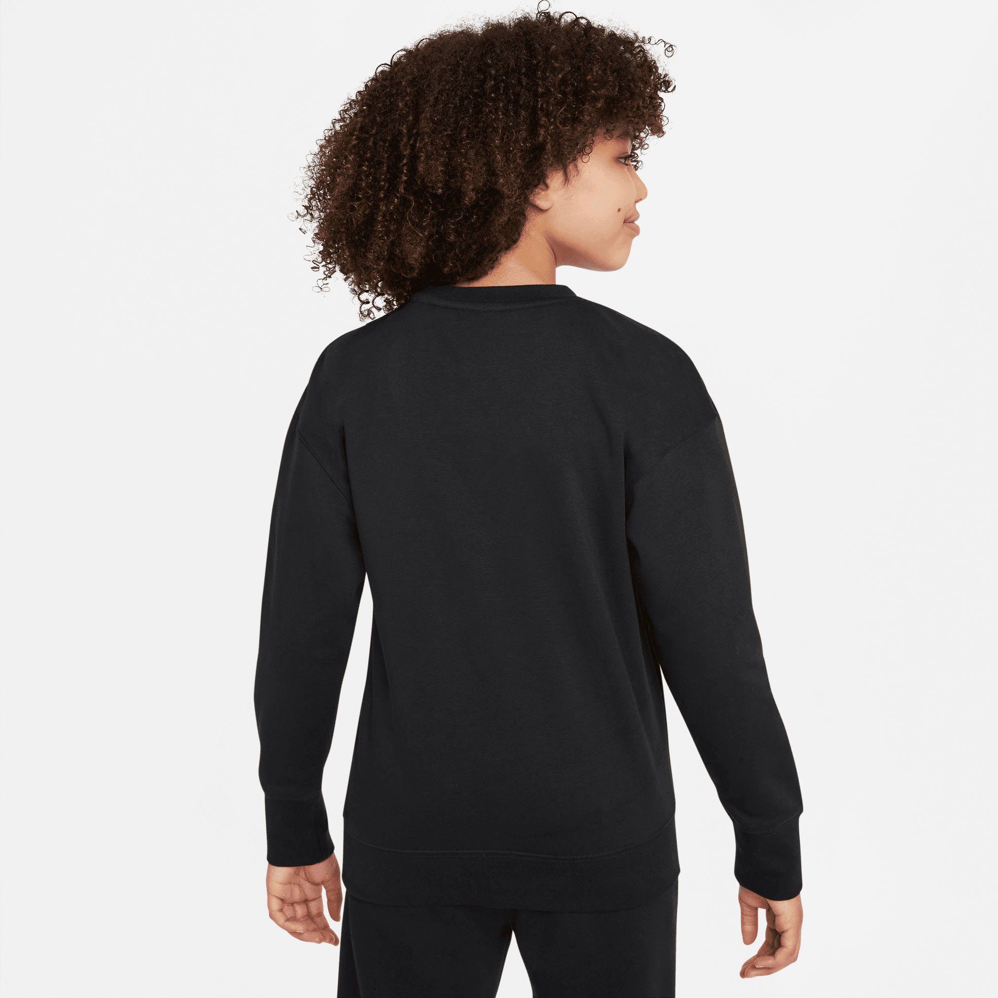 Nike Sportswear Kids' Club Sweatshirt Fleece Big schwarz Crew (Girls) Sweatshirt