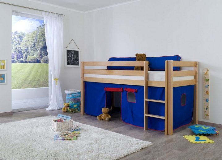 Relita Hochbett Alex Mit Vorhang Set Buche Natur Oder
