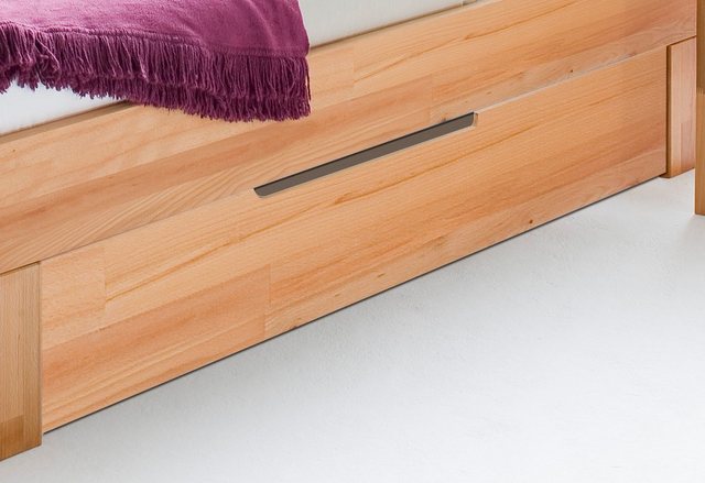 Home affaire Bettschubkasten »Modesty«, aus schönem massivem Kernbuchenholz, passend für verschiedene Bettgrößen der Serie 