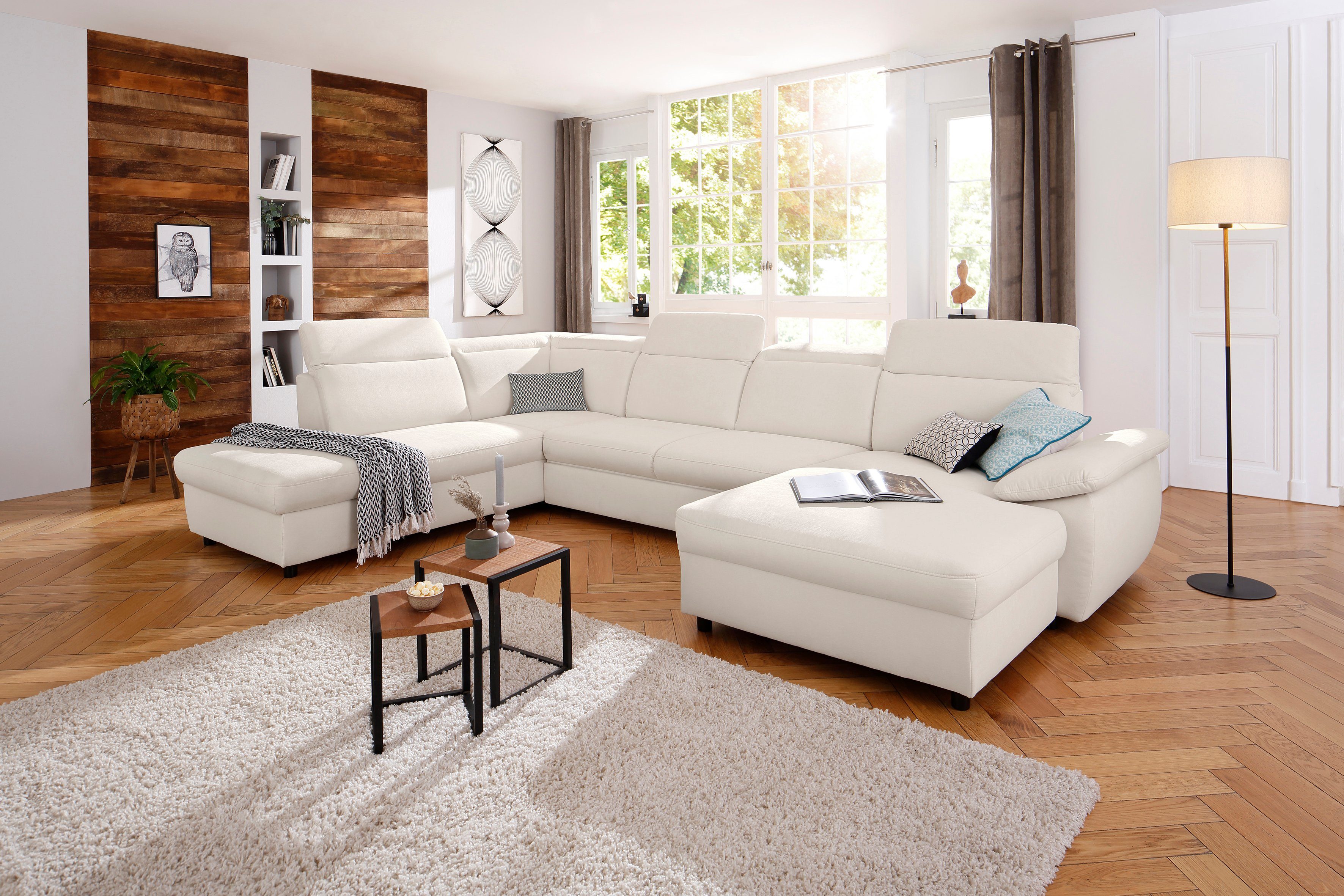 Home affaire Wohnlandschaft "Mauritius U-Form" mit Kopfteil- und Armlehnver günstig online kaufen