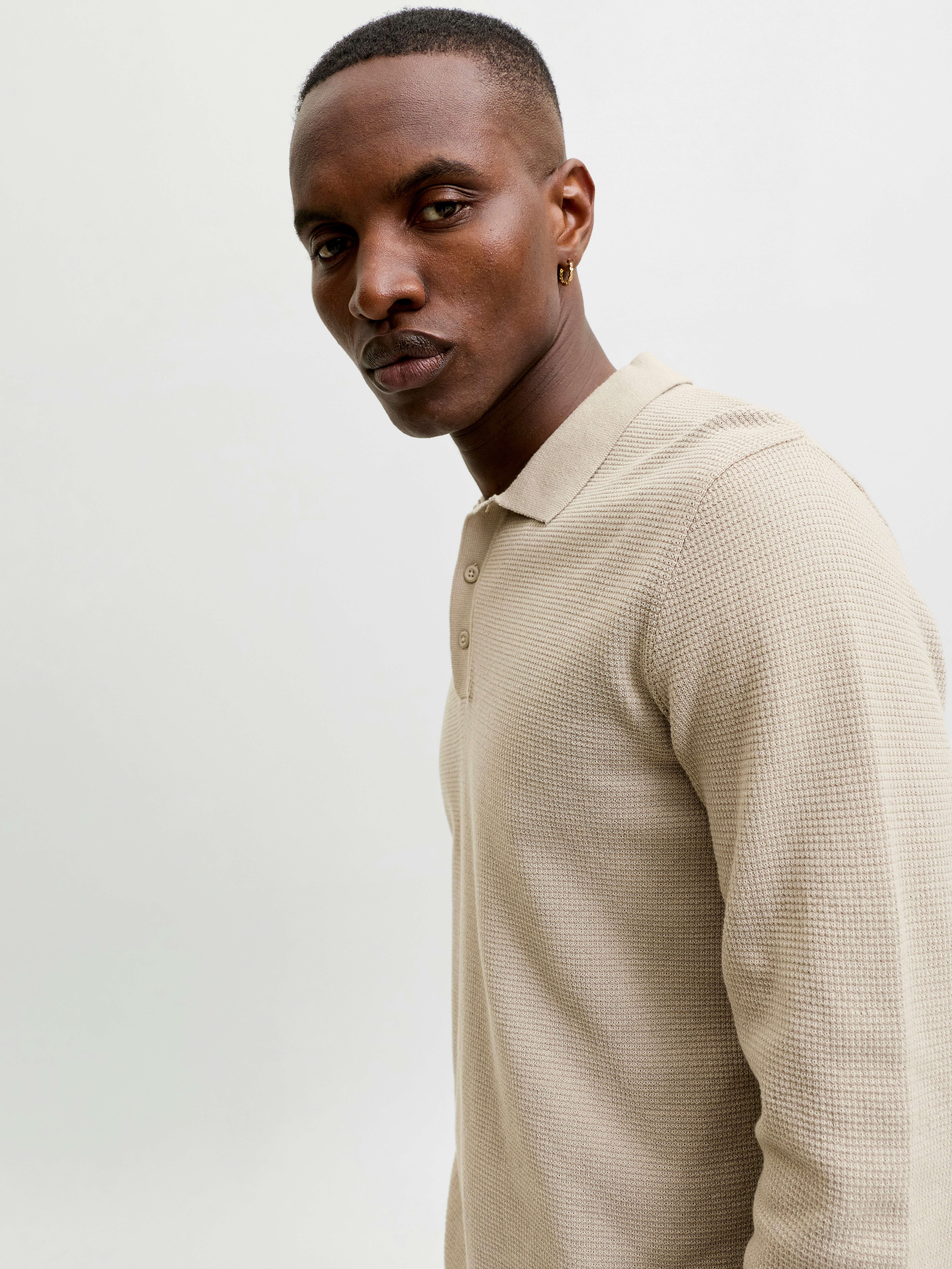Jack & Jones Polokragenpullover JJEAUSTIN KNIT LS POLO SN Baumwollmischung, regular fit – Bild 2 von 5