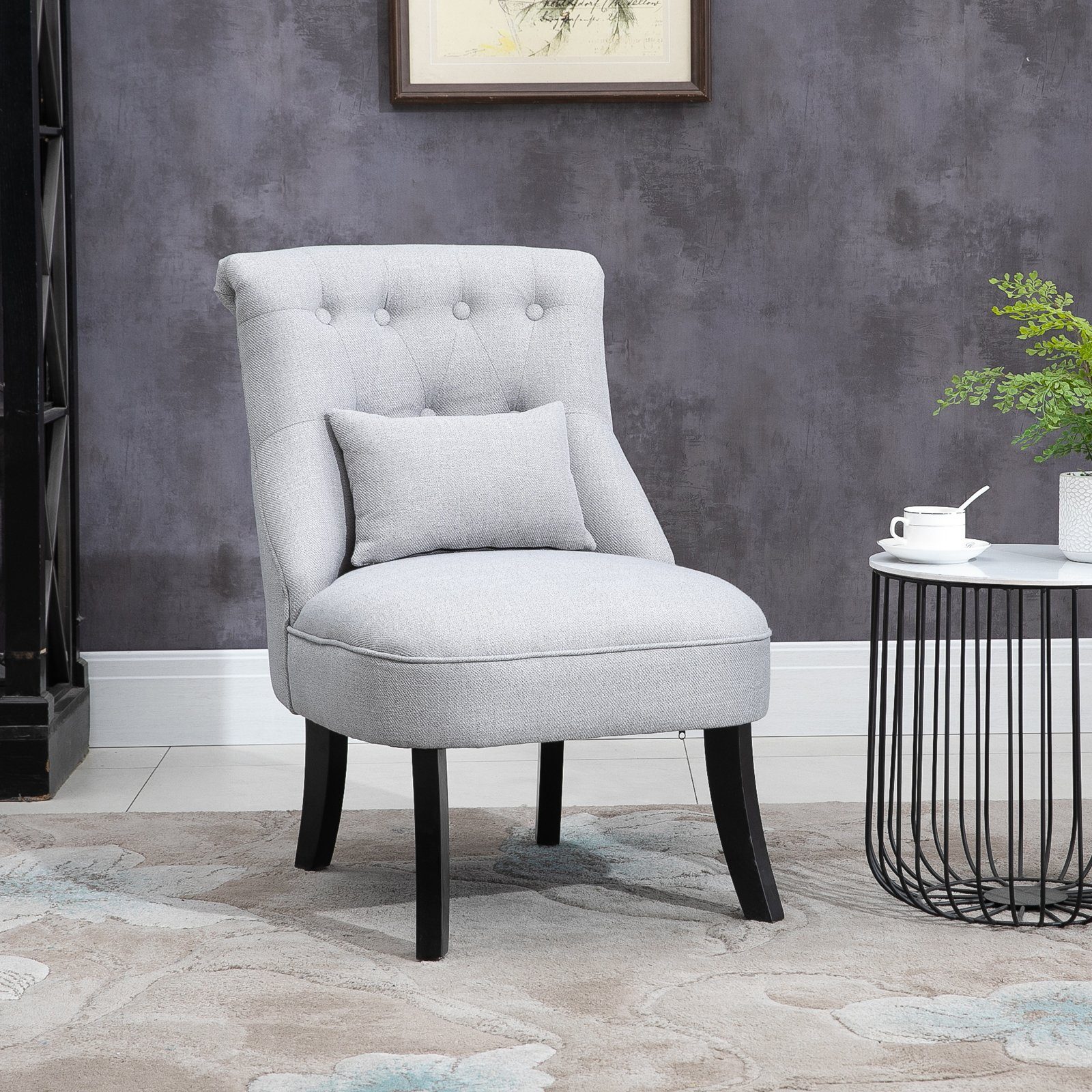 HOMCOM Sessel Relaxsessel mit Rückenkissen – Bild 4 von 5