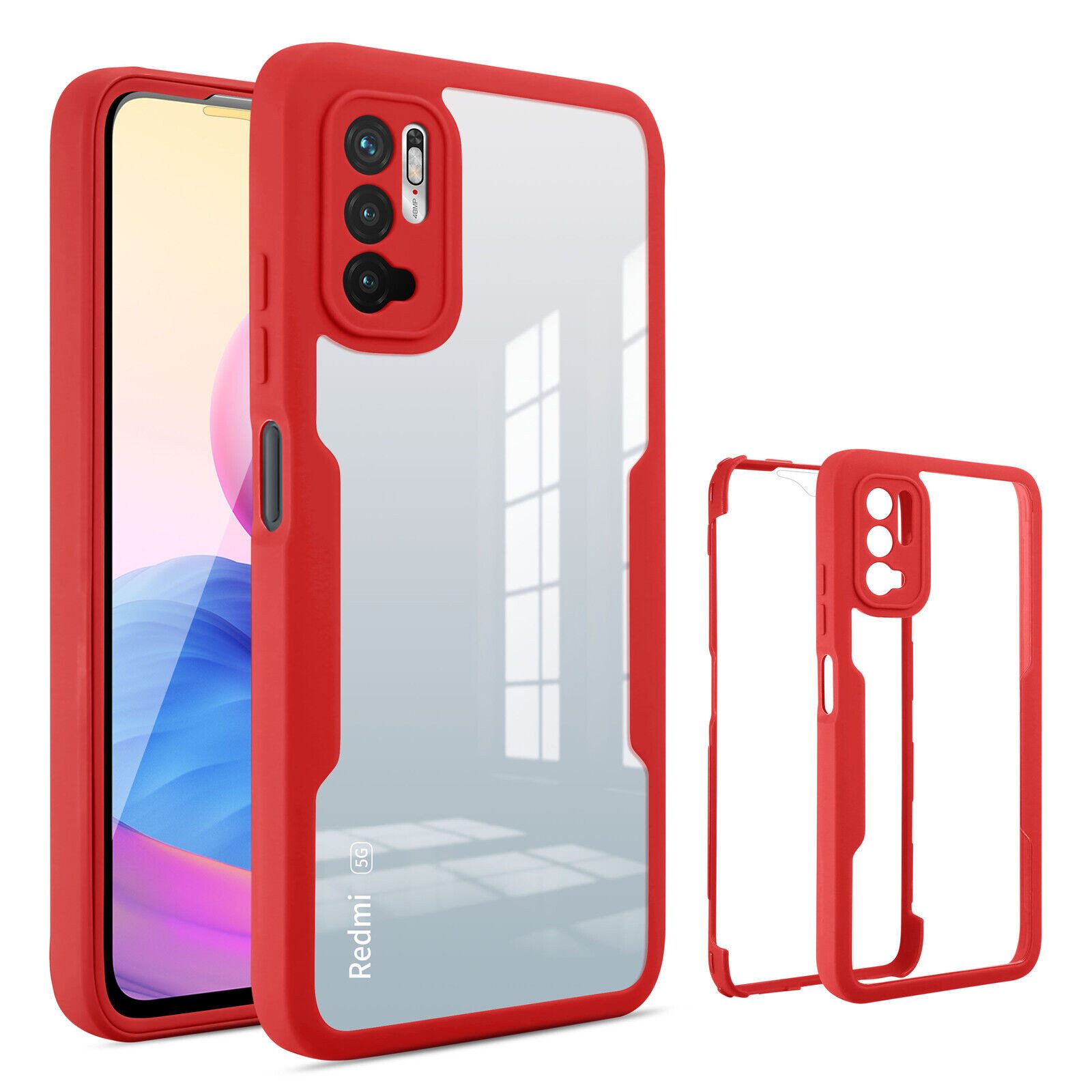 betterfon Handyhülle für Xiaomi Redmi Note 10 5G TPU Schutzcase, 2-teiliges 360 Grad Case mit Rundumschutz und Displayschutz