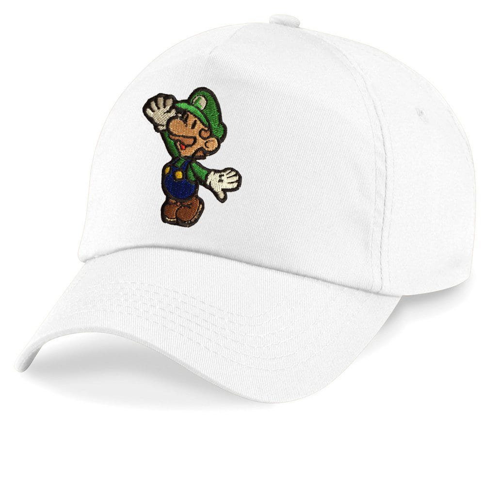 Super Patch Brownie Kinder One Size Cap & Stick Luigi Klempner Weiss Nintendo Blondie Baseball