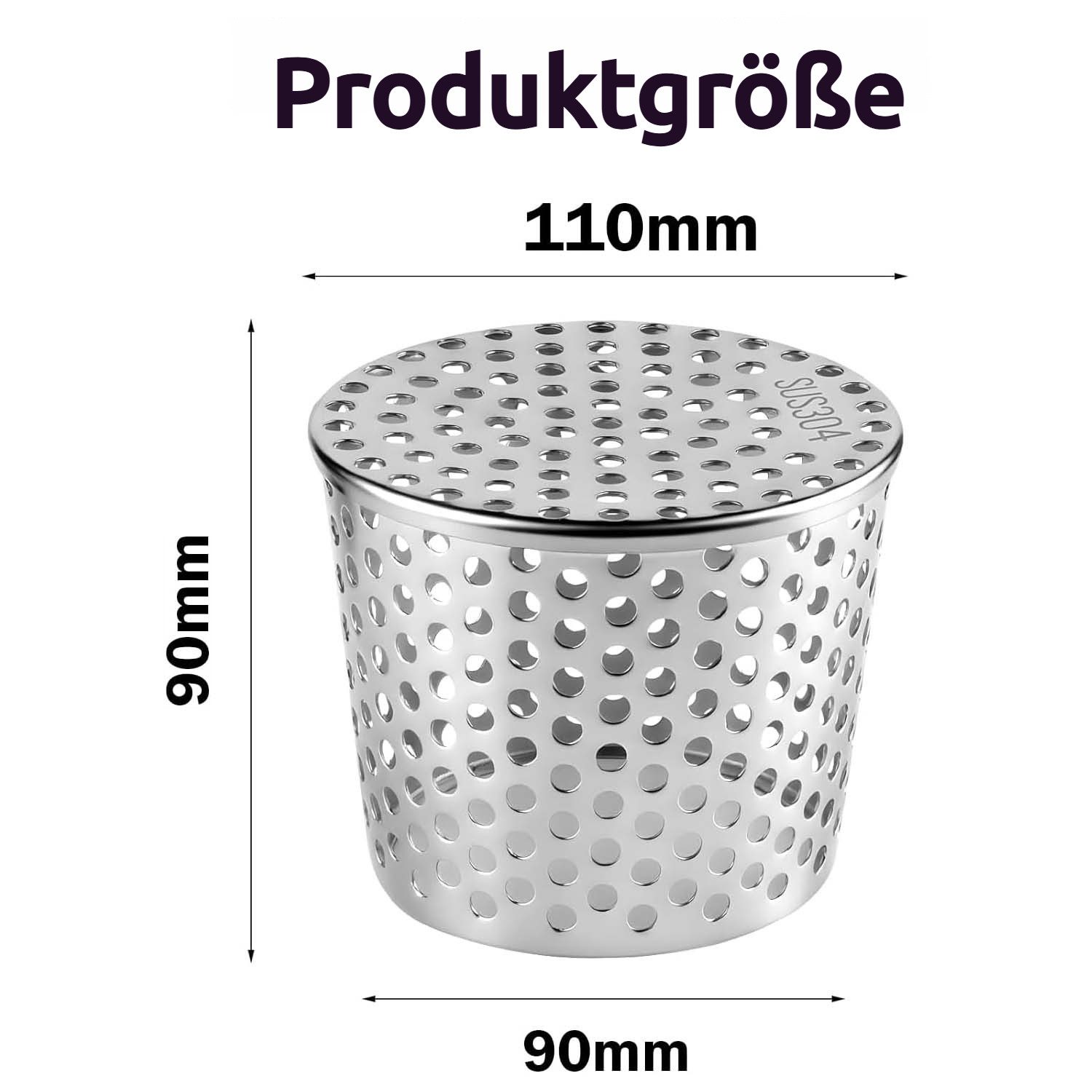 PRIISF Laubschutznetz Dachrinnen Laubschutz Abflüsse Regenrinnen Fallrohrschutz 50-110mm (Laubfang Gitter Edelstahl 304 Dachrinnenschutz, Flachdachablauf Laubfang Fallrohr Dachrinnensieb), Dachrinne Laubfänger Laubfangkorb Rundfallrohr Laubschutz
