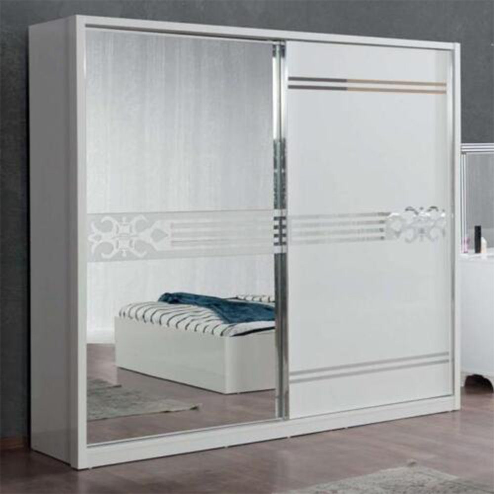 JVmoebel Kleiderschrank Großer Weißer Schrank mit Spiegeltür Luxus Schlafzimmer Kleiderschrank Made In Europe