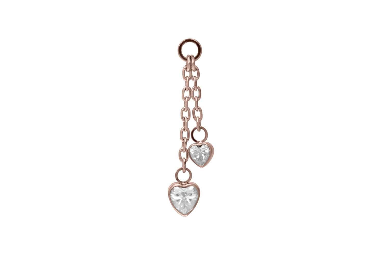 Piercing-Set Titan Anhänger für Clicker 2 KRISTALLHERZEN