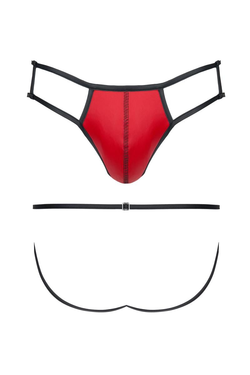 Regnes Fetish Planet Slip Herren Jock Slip in rot aus mattem Wetlook-Material pofrei sexy Herren