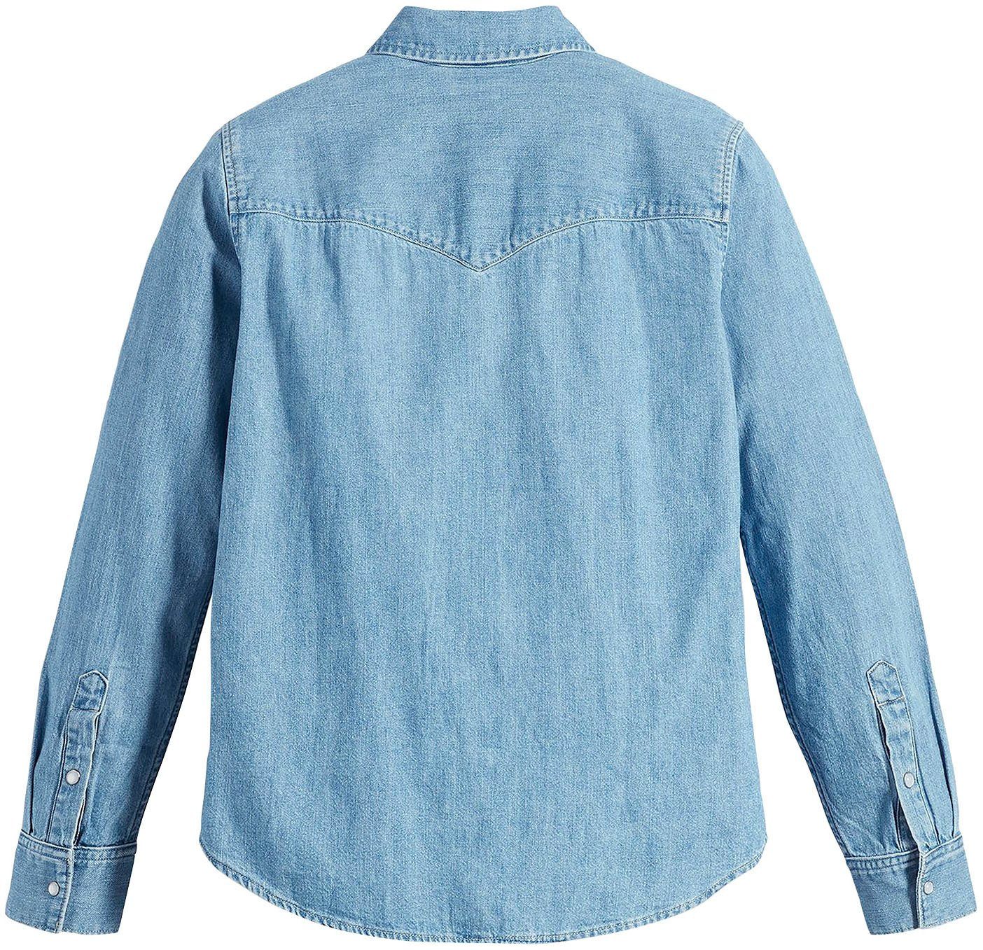 517 Levi's® blue mit ESSENTIAL mit Druckknöpfen Jeansbluse Brusttaschen WESTERN old