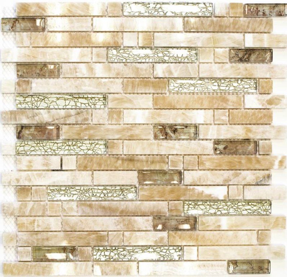 ᐅ Mosani Mosaikfliesen Glasmosaik Naturstein Mosaik bernstein gold