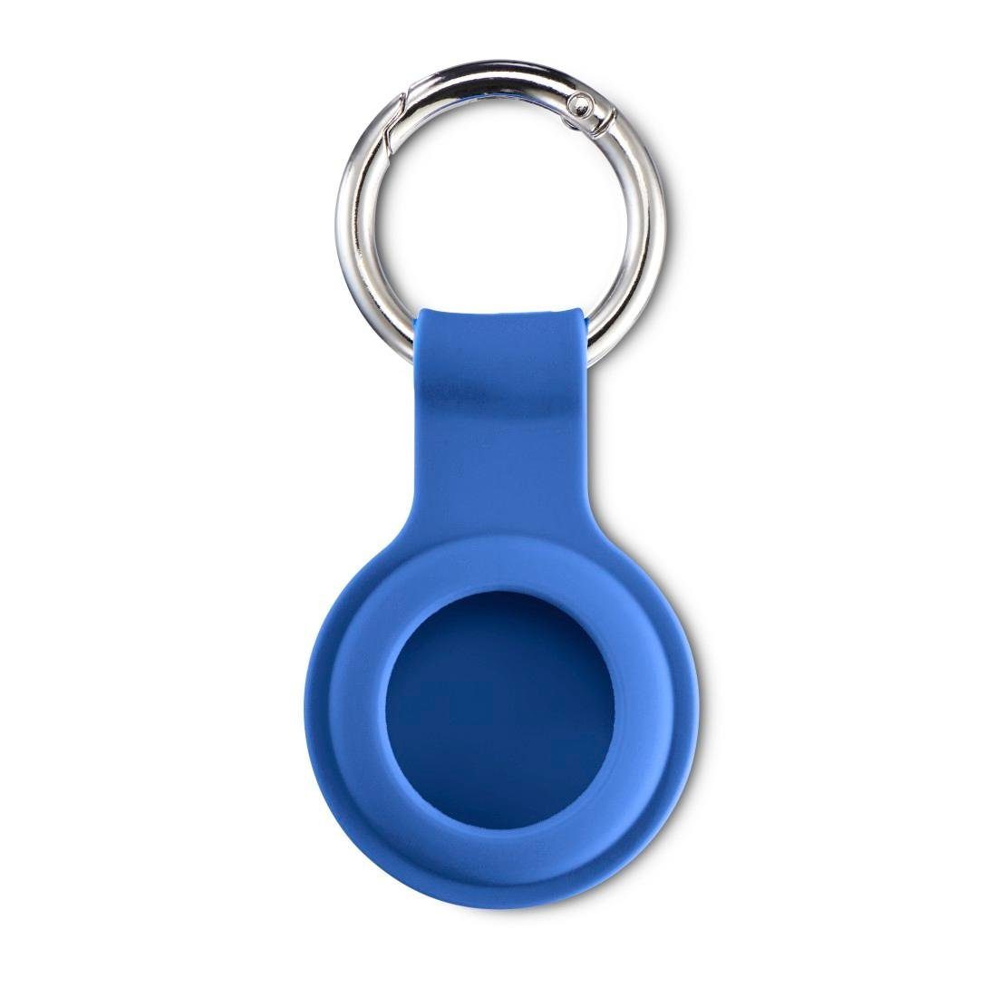 Schlüsselanhänger aus für Apple Karabiner Protector mit Hama Schutzhülle Edge blau AirTag Silikon,