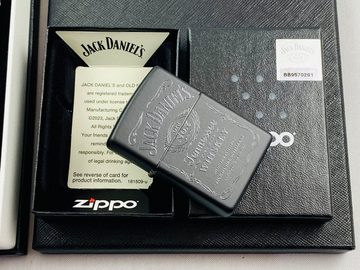 Zippo Feuerzeug Jack Daniel's Black in Black Premium Set - Sturmfeuerzeug Geschenkset