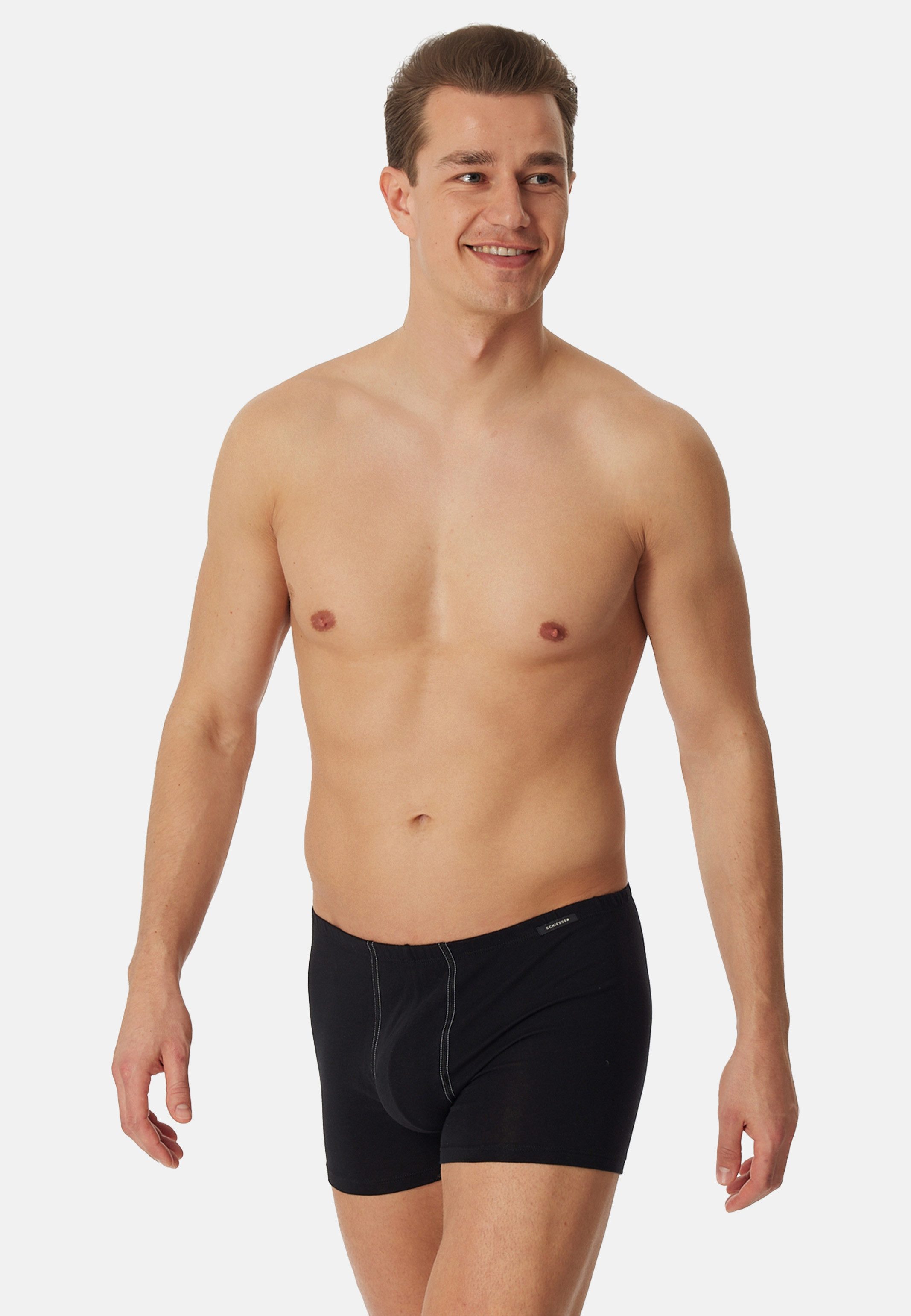 Schiesser Retro Boxer 6er Pack Cotton Essentials (Spar-Set, 6-St) Retro Short / Pant - Baumwolle - ohne Eingriff - Atmungsaktiv