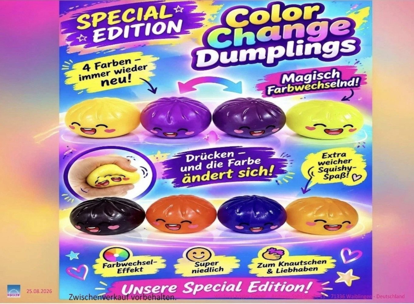 Triton-X Spiel Dumpling Quetschie 5,5 cm – Special Edition Farbwechsel von Triton-X
