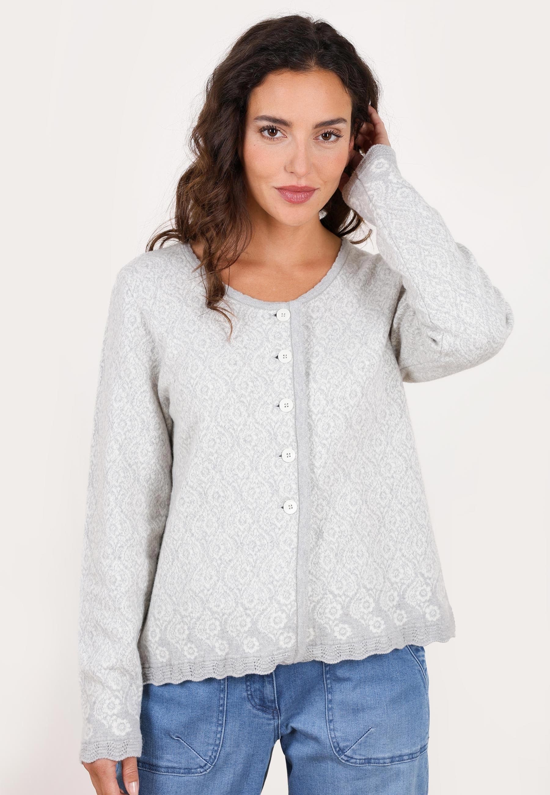 Sorgenfri Sylt Strickjacke Kadir Flower Kellerfalte am Rücken