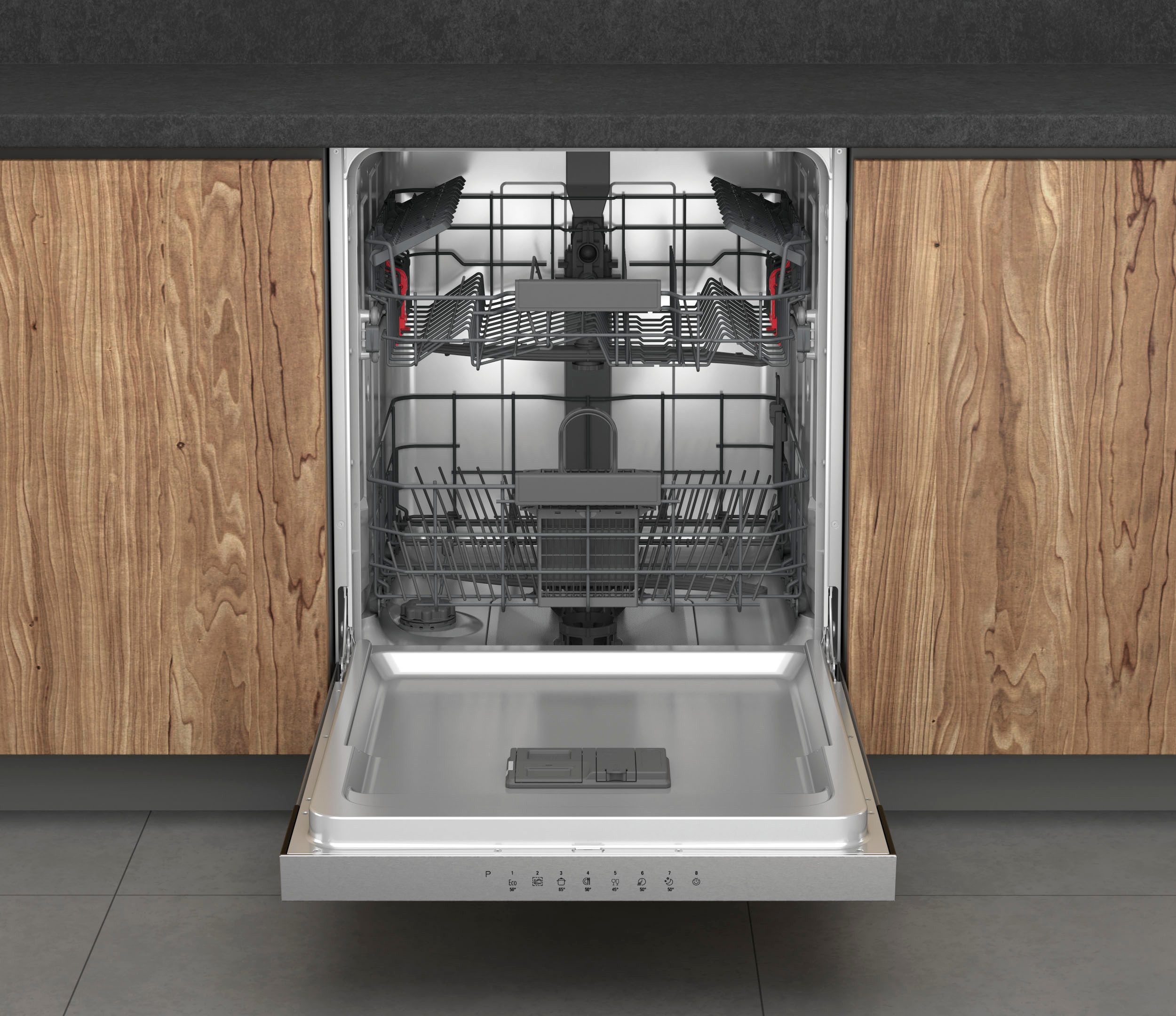 BAUKNECHT teilintegrierbarer Geschirrspüler OBBC ECOSTAR 5320, 14 Maßgedecke, ActiveDry – automatische Türöffnung für bessere Trocknungsergebnisse – Bild 4 von 5