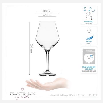 PLATINUX Bierglas Biergläser, Crystalline Glas, Edel 400ml (max. 460ml) Biertulpen Set 6-Teilig